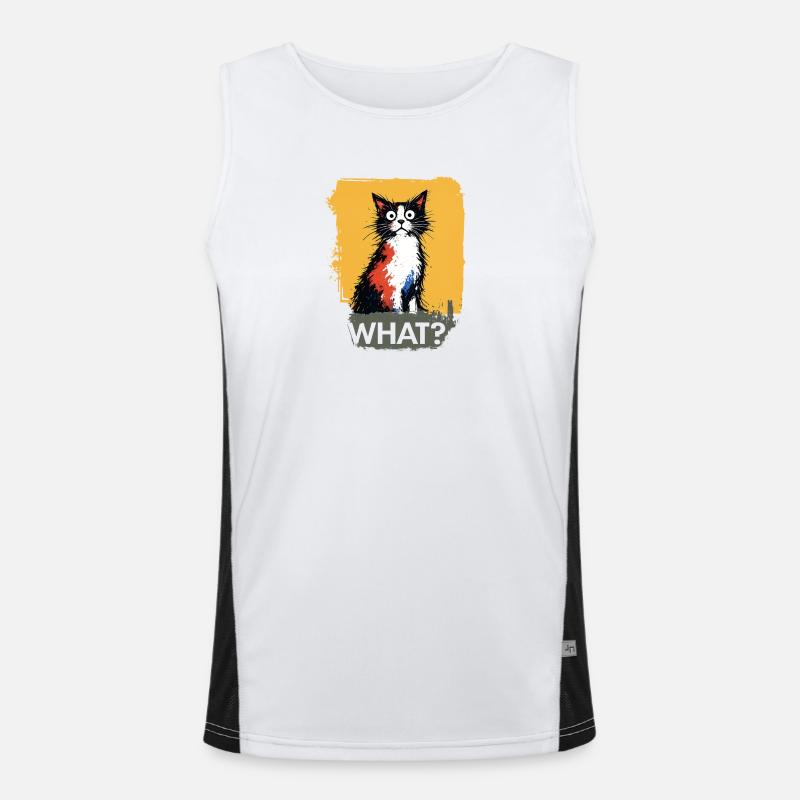 Bunte Katzenkunst mit WHAT Funktionelles Kontrast-Tank Top für Männer 