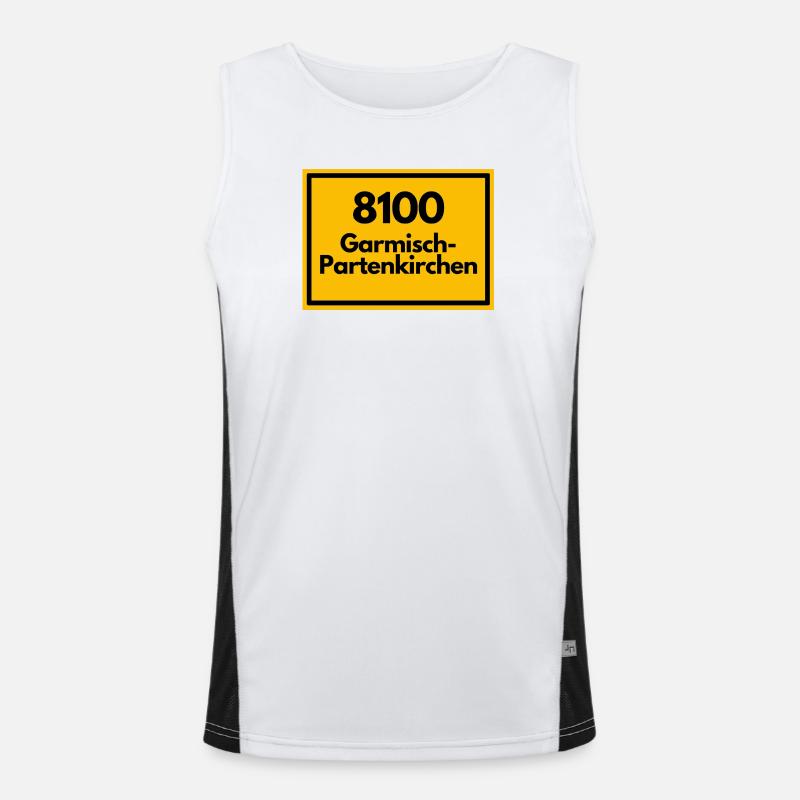 OLD POSTCODE POSTCODE 8100 GARMISCH-PARTENKIRCHEN - Men's Functional Contrast Tank Top  - white/black