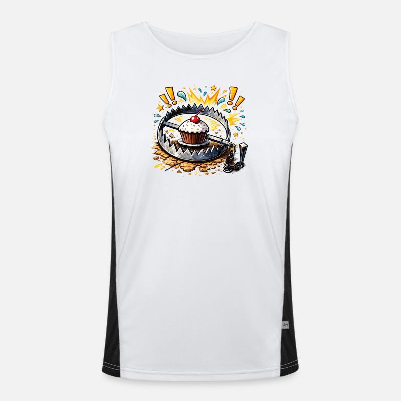 Illustration de cupcake mignon dans un piège Débardeur respirant contrasté Homme 