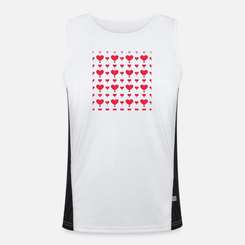 Heart Balloon Pattern Men's Functional Contrast Tank Top 