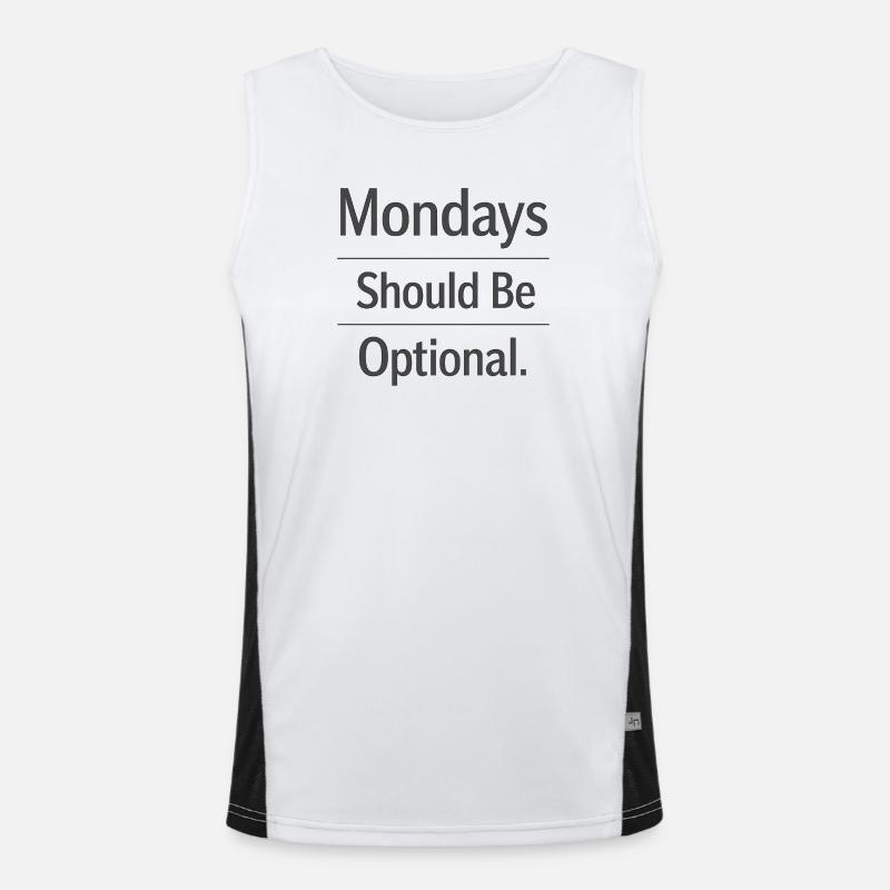 Monday Should Be Optional Office Remote Work Humor Funktionelles Kontrast-Tank Top für Männer 