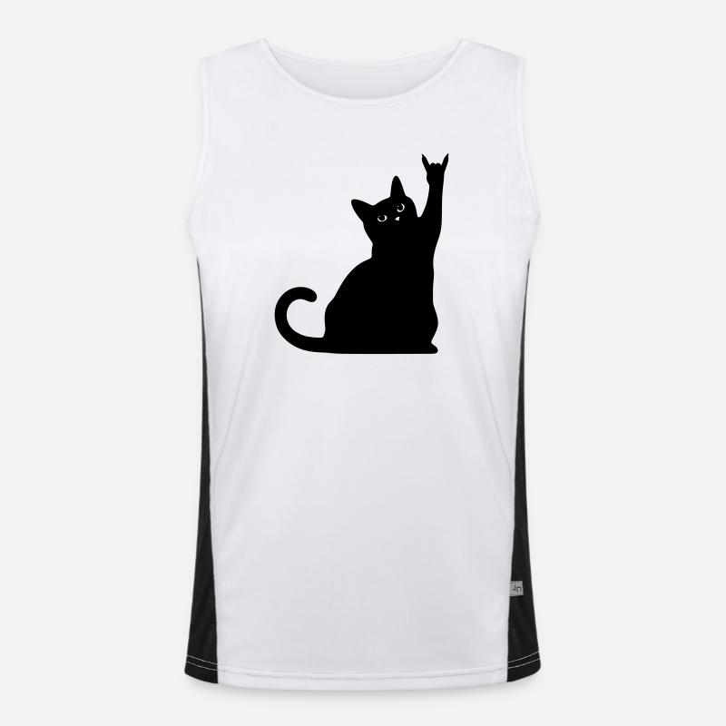 Chat Noir – Silhouette de cornes de diable Débardeur respirant contrasté Homme 