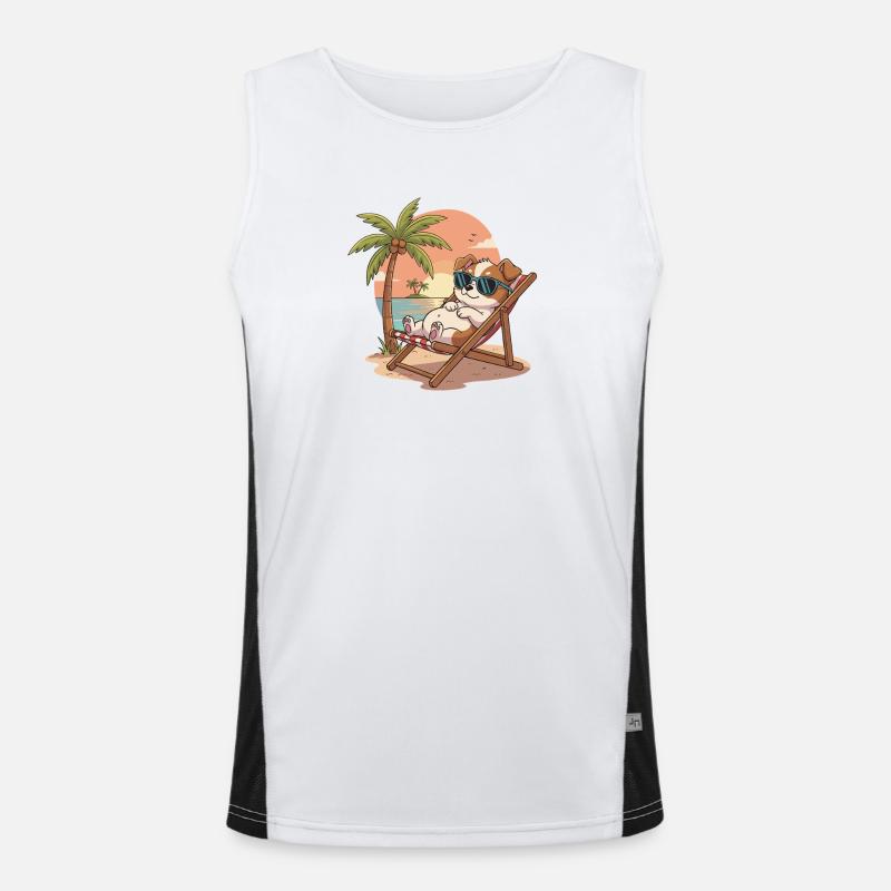 Strand-Lounge Corgi Funktionelles Kontrast-Tank Top für Männer 