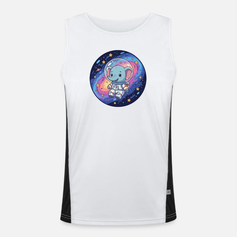Éléphant spatial dans le casque d’astronaute Débardeur respirant contrasté Homme 