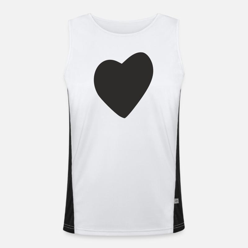 Minimalistisches Herz – Schlichtes Love-Design Funktionelles Kontrast-Tank Top für Männer 