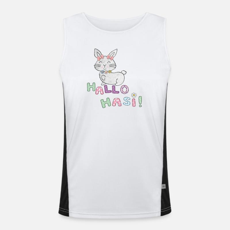  Hallo Hasi Funktionelles Kontrast-Tank Top für Männer 