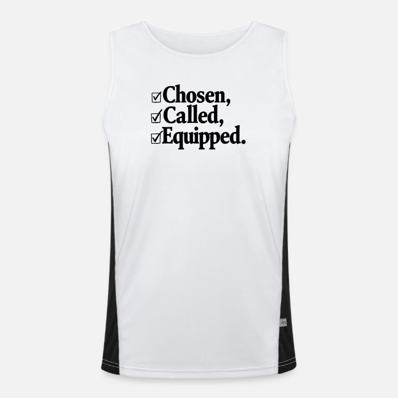 Chosen, Called, Equipped — Motivational Typography Men's Functional Contrast Tank Top 