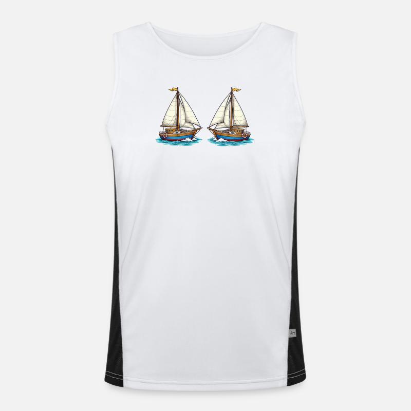Segelboote Funktionelles Kontrast-Tank Top für Männer 