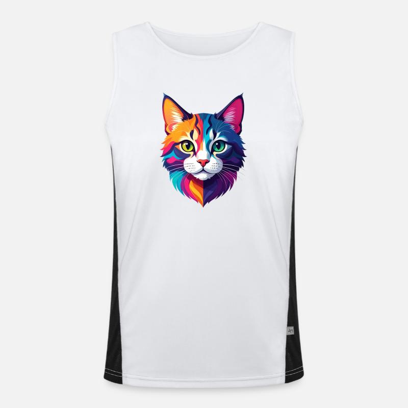 Katze Funktionelles Kontrast-Tank Top für Männer 