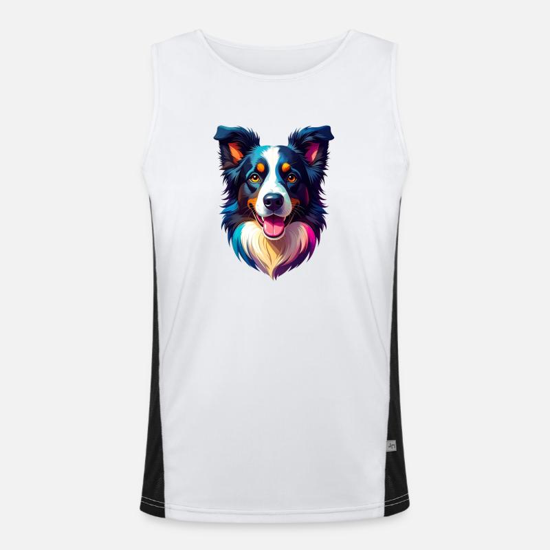 Border Collie Débardeur respirant contrasté Homme 