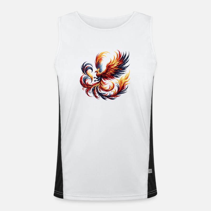 Fire Phoenix in the Flame Vortex Men's Functional Contrast Tank Top 