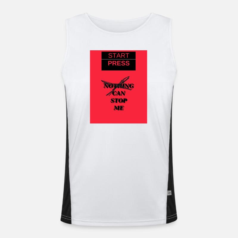 Start Press Nothing Can Stop Me - Men's Functional Contrast Tank Top  - white/black