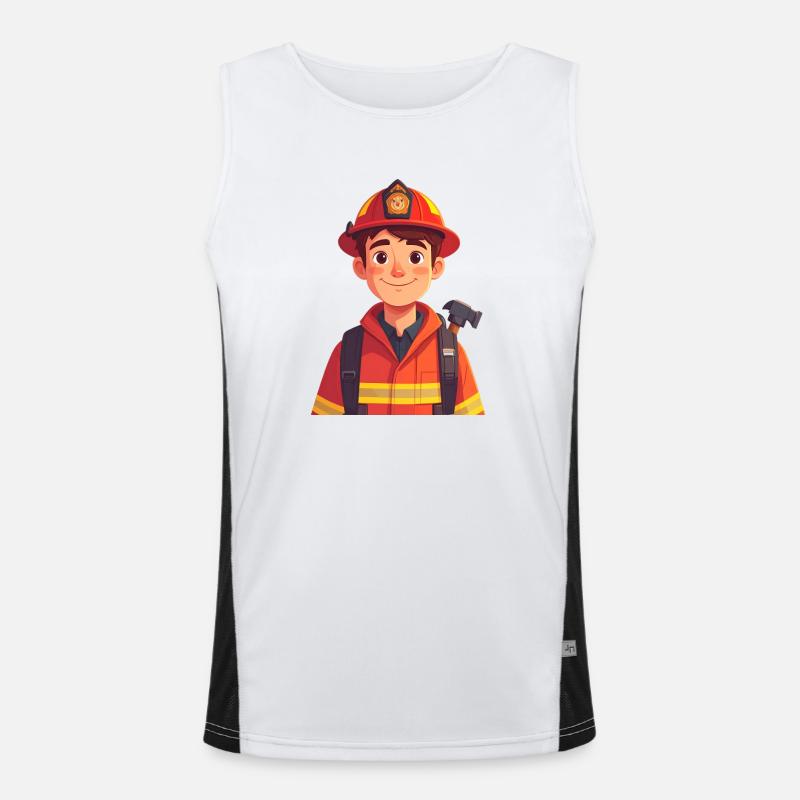 Feuerwehrmann Funktionelles Kontrast-Tank Top für Männer 