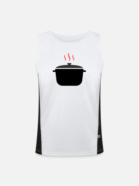 Kochtopf Dampf Kochen - Funktionelles Kontrast-Tank Top für Männer - Weiß/Schwarz