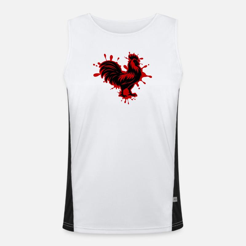 Hahn Klecks Funktionelles Kontrast-Tank Top für Männer 