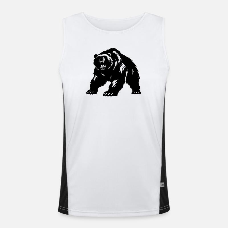 Grizzly Bear Silhouette Men's Functional Contrast Tank Top 