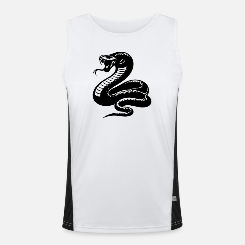 Silhouette du python serpent - Débardeur respirant contrasté Homme  - blanc/noir