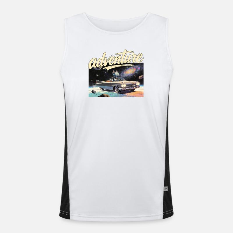 Retro Auto Abenteuer Funktionelles Kontrast-Tank Top für Männer 