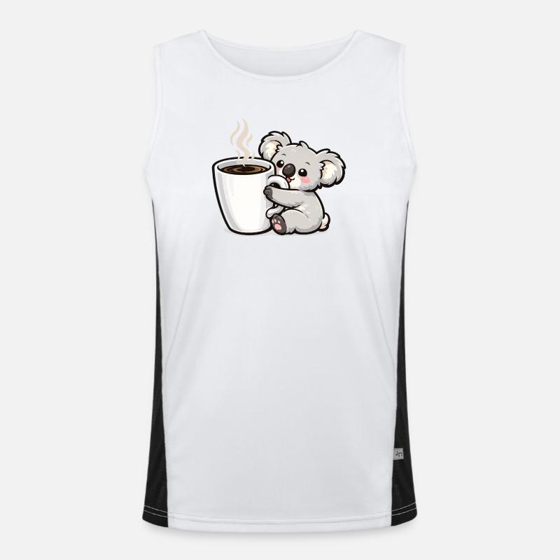 Coffee Mug Koala Cuddle Magic - Men's Functional Contrast Tank Top  - white/black