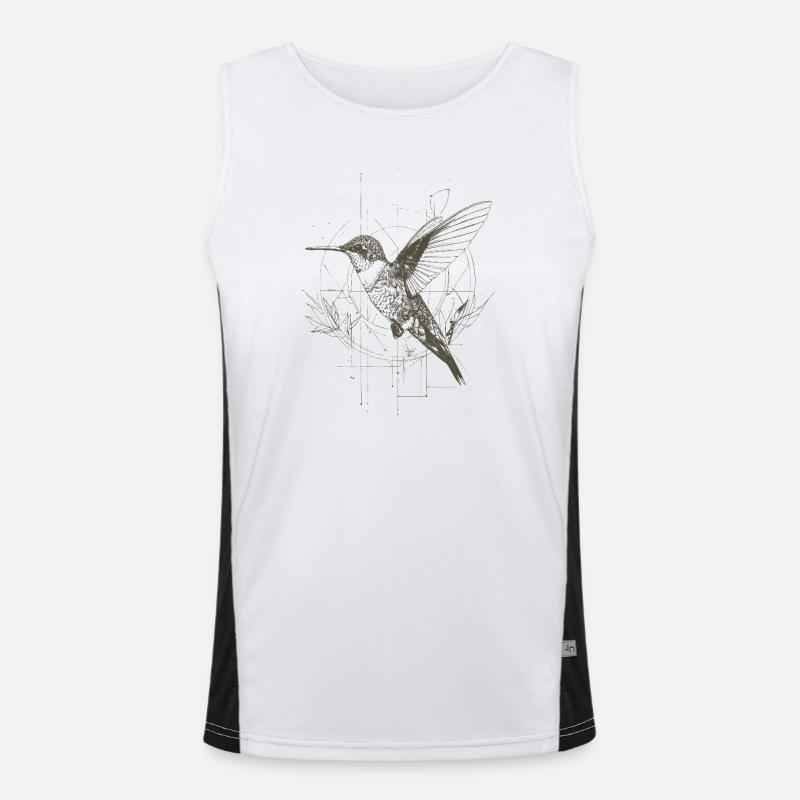 Colibri géométrique avec filet Débardeur respirant contrasté Homme 