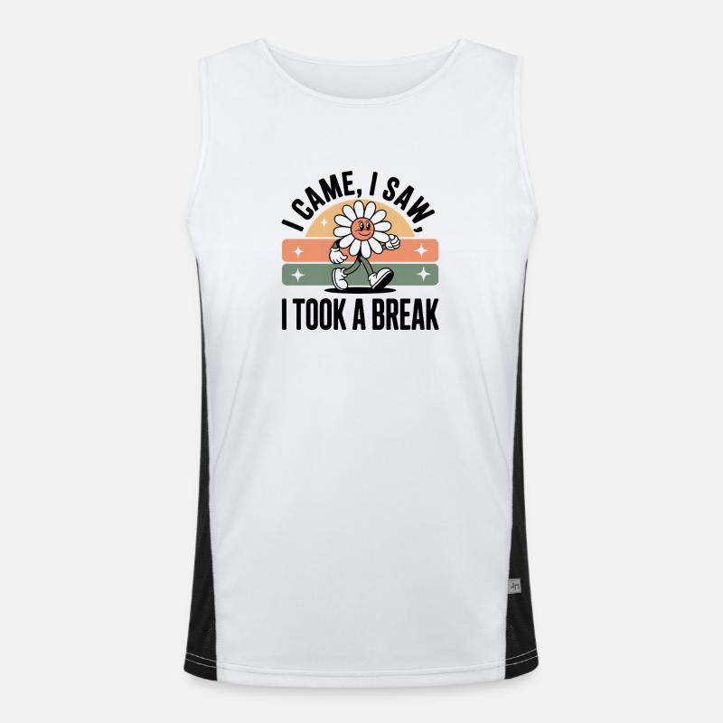 Ich kam, sah und machte eine Pause | Self Care Funktionelles Kontrast-Tank Top für Männer 