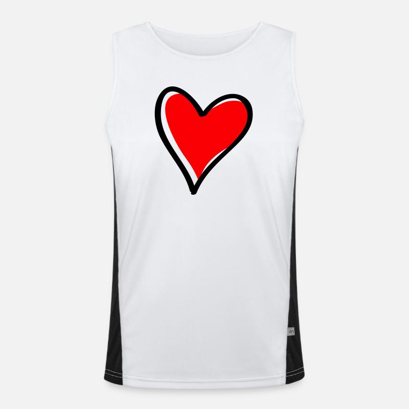 Rotes Herz Minimal-Icon Funktionelles Kontrast-Tank Top für Männer 