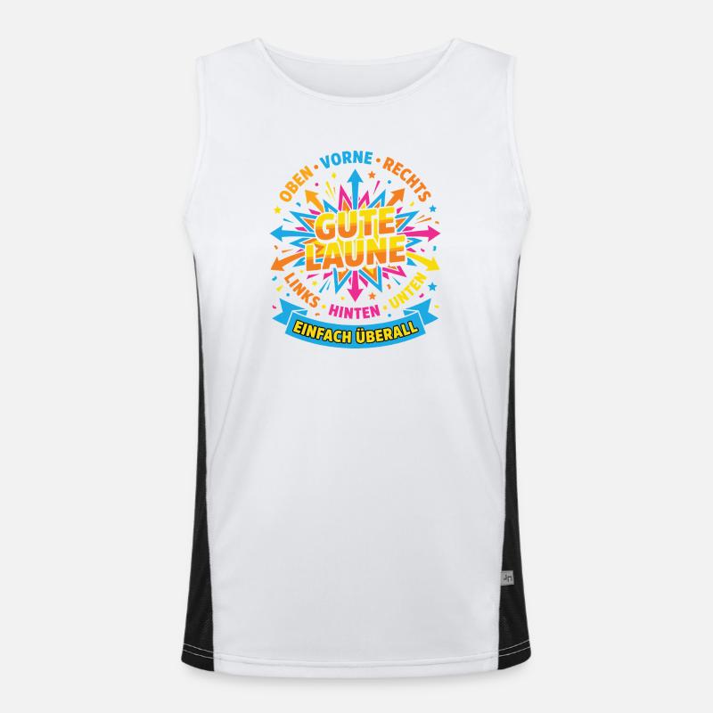 Gute Laune Einfach Überall – Positives Design Funktionelles Kontrast-Tank Top für Männer 