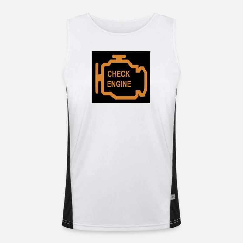 Check Engine Icon in Orange Men's Functional Contrast Tank Top 