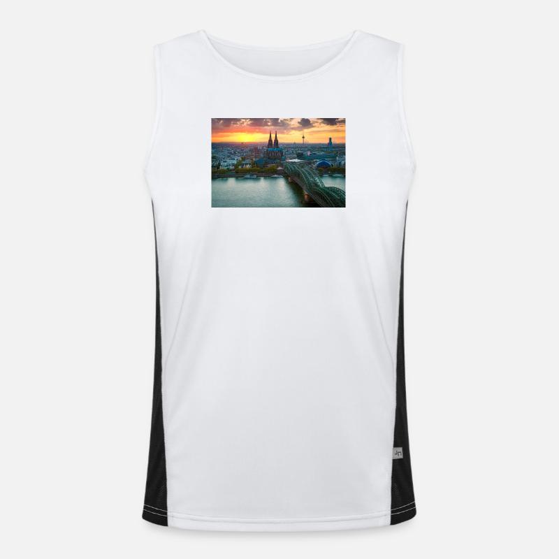 Cologne Cathedral in the evening light Men's Functional Contrast Tank Top 
