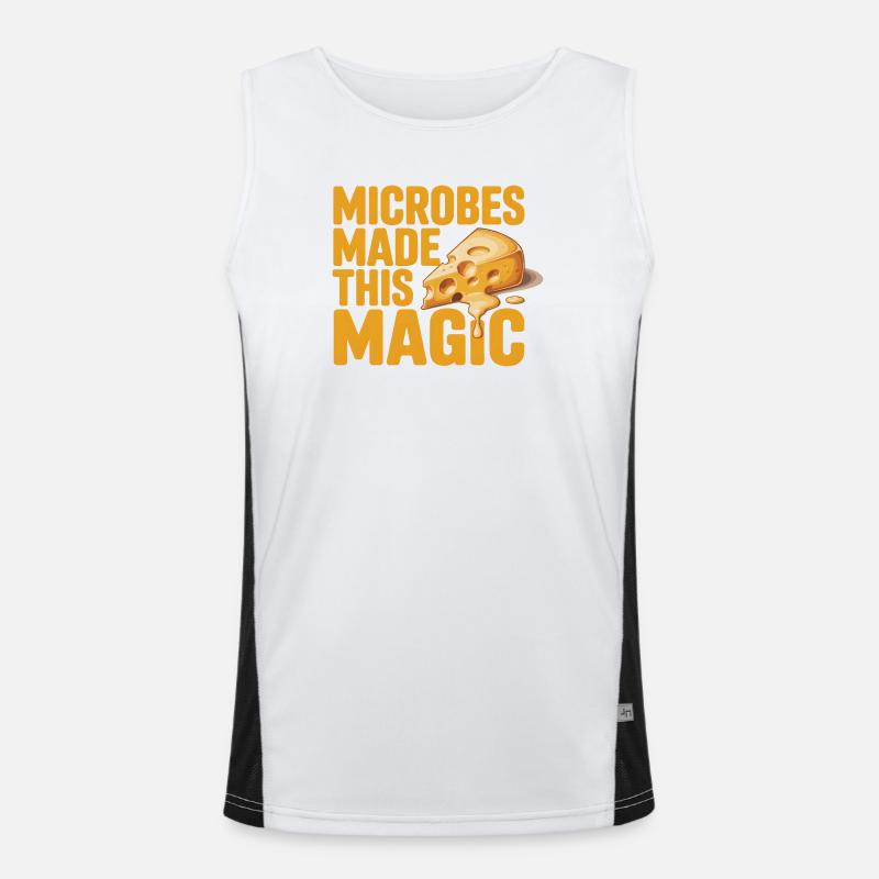 Microbes have done magic | Cheese - Men's Functional Contrast Tank Top  - white/black