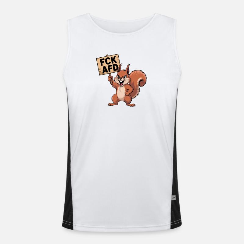 FCK AFD - Antifa Eichhörnchen Tee Funktionelles Kontrast-Tank Top für Männer 