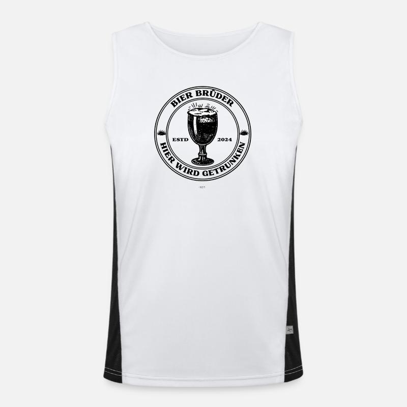 BierBrüder. Hier wird getrunken. Funktionelles Kontrast-Tank Top für Männer 