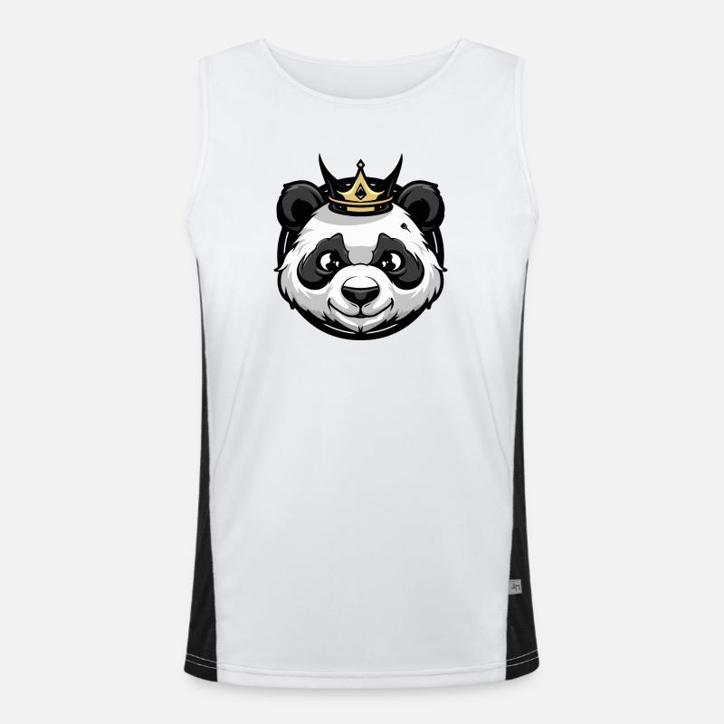 Panda Kopf Krone Funktionelles Kontrast-Tank Top für Männer 