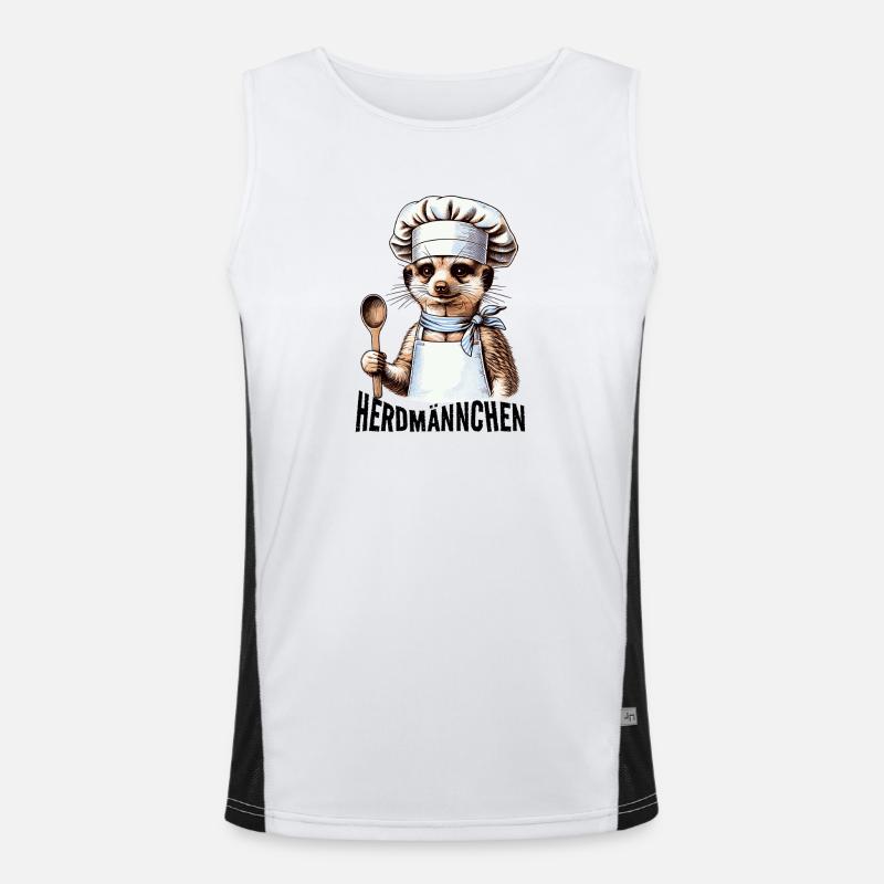 Herdmännchen Erdmännchen Koch Lustiges Outfit Funktionelles Kontrast-Tank Top für Männer 