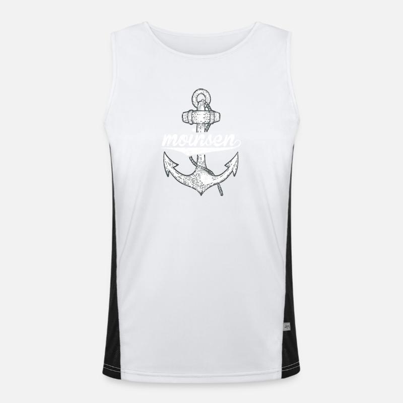 Moinsen Anker Design – Maritimer Vintage Look Funktionelles Kontrast-Tank Top für Männer 