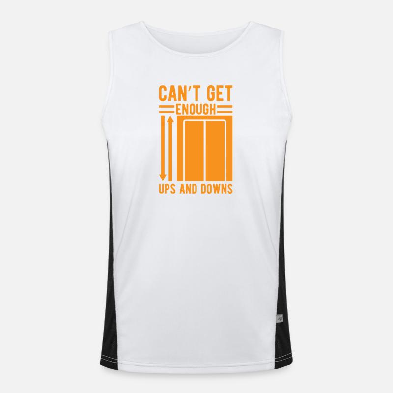 Elevator Mechanic - Can ́t Get Enough Ups & Downs Men's Functional Contrast Tank Top 