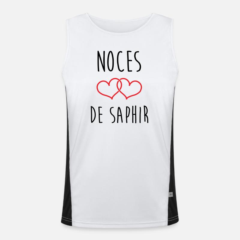 Saphirhochzeit 16 Jahre Ehe Funktionelles Kontrast-Tank Top für Männer 