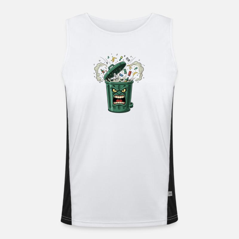 Angry Trash Can Chaos Men's Functional Contrast Tank Top 
