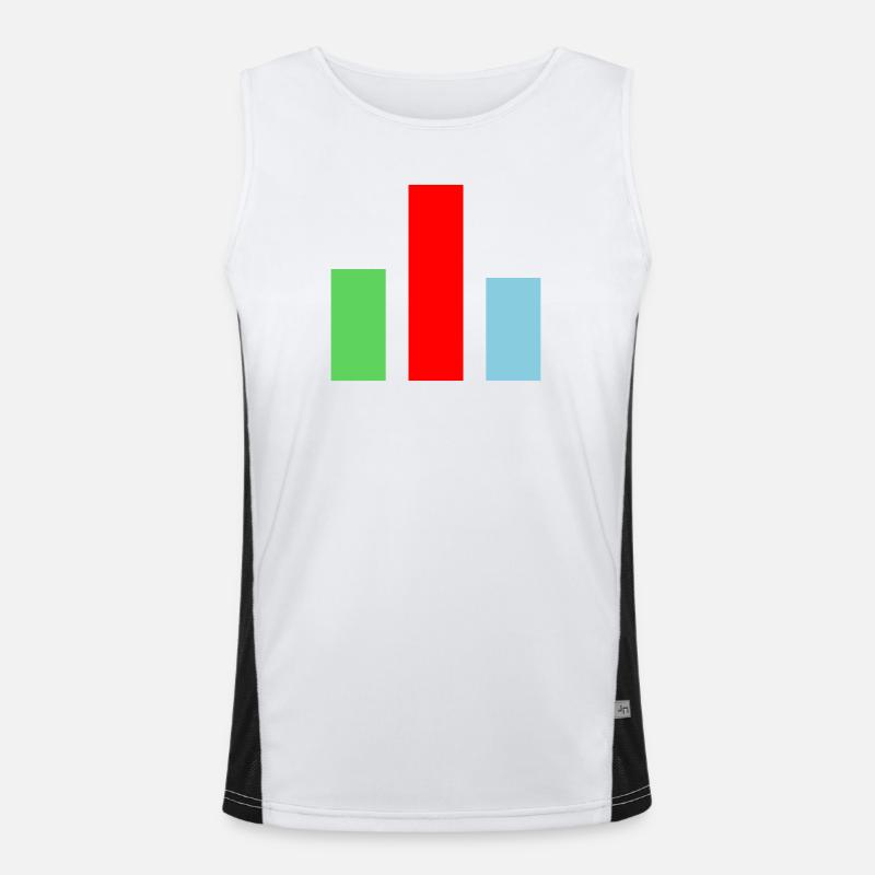 Bar Chart Statistics Men's Functional Contrast Tank Top 