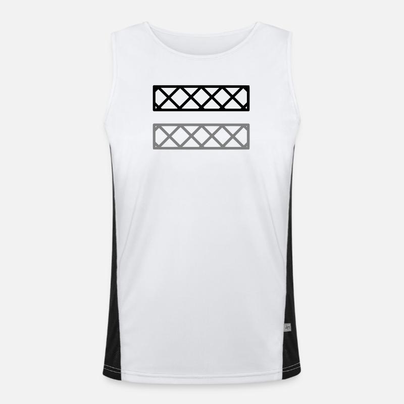Fence Grid Pattern Frame - Men's Functional Contrast Tank Top  - white/black
