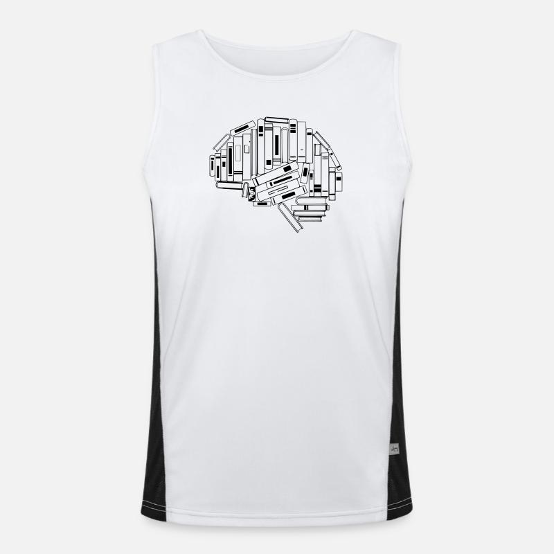 Brain from Books Knowledge - Men's Functional Contrast Tank Top  - white/black