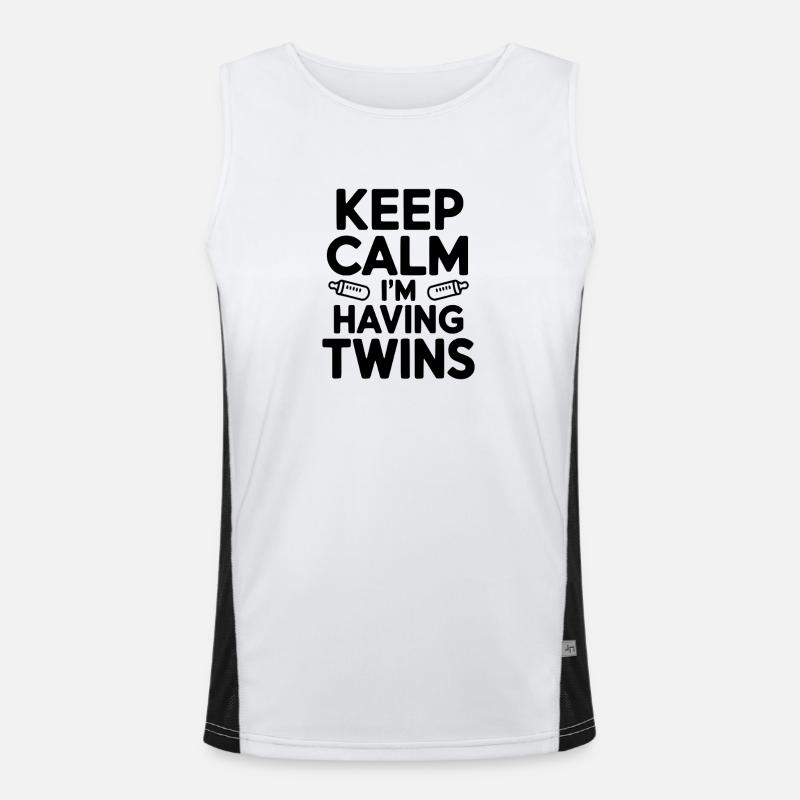 Keep Calm I'm Having Twins Men's Functional Contrast Tank Top 