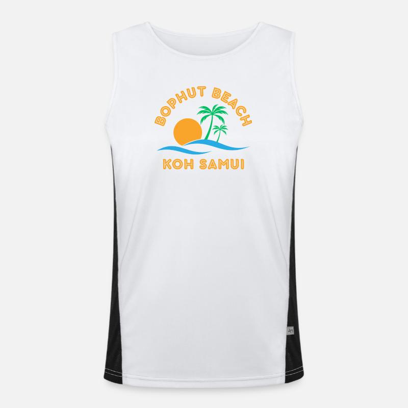 Koh Samui Beach Sunset Palm Men's Functional Contrast Tank Top 