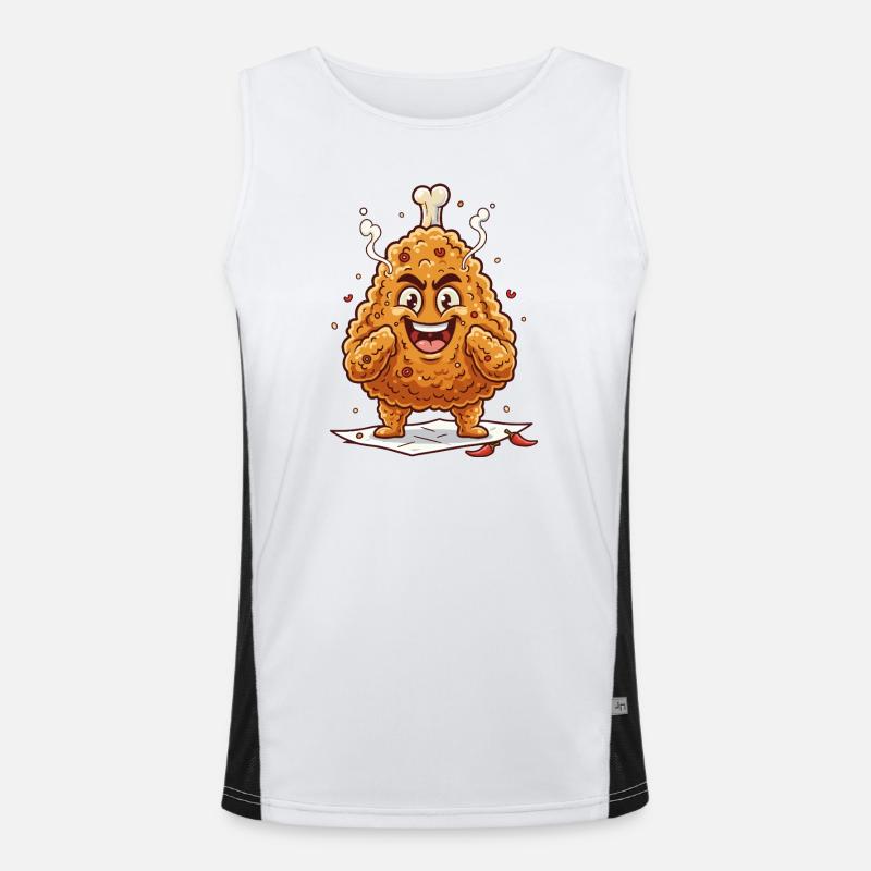 Kicherndes Hähnchen-Panade Funktionelles Kontrast-Tank Top für Männer 