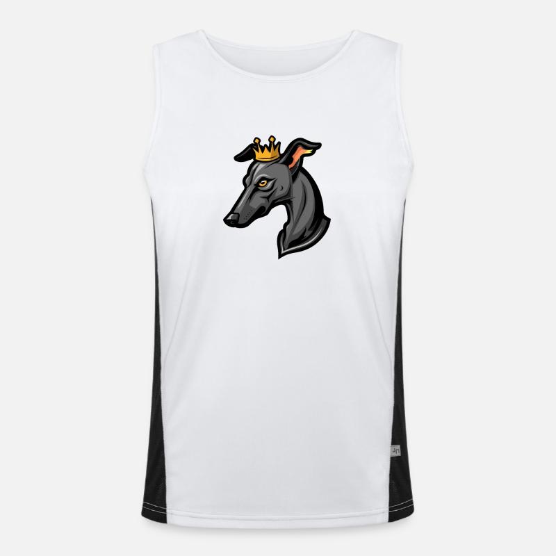 Greyhound Hund Krone Funktionelles Kontrast-Tank Top für Männer 