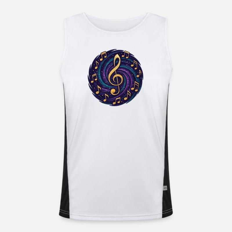 Cosmic Musical Notes Men's Functional Contrast Tank Top 