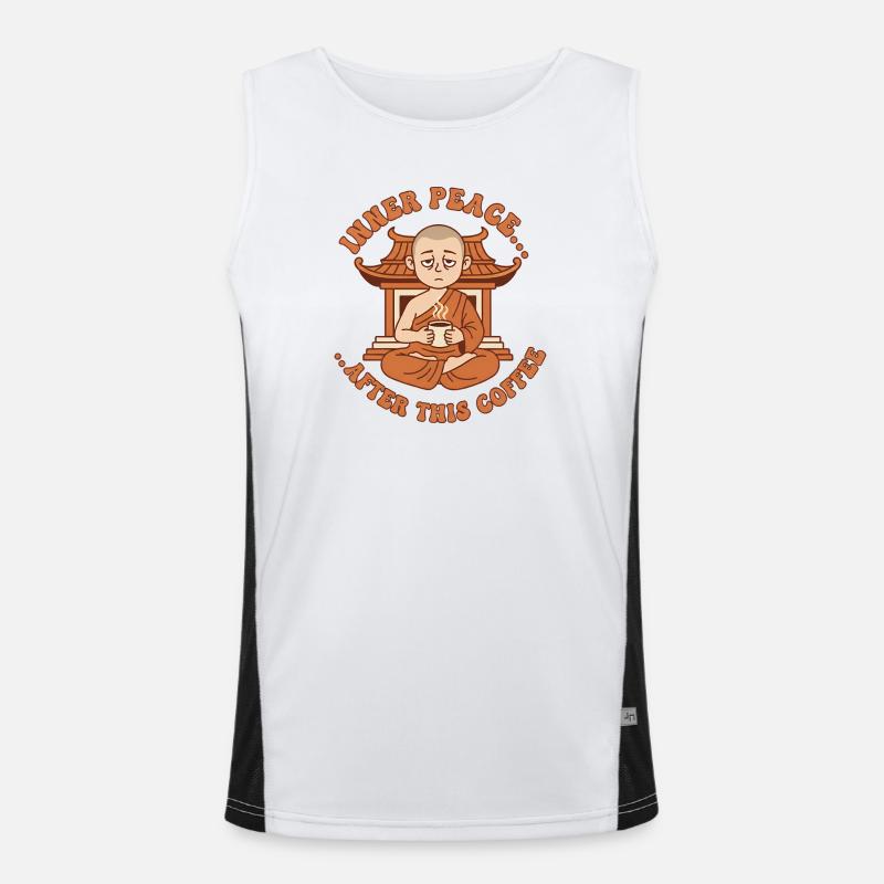 Inner Peace Kaffee Zen-Mönch Funktionelles Kontrast-Tank Top für Männer 