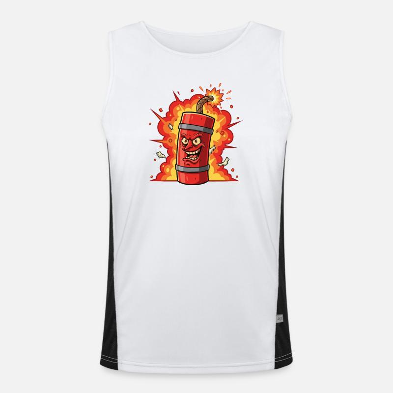 Popping Dynamite Cartoon Men's Functional Contrast Tank Top 