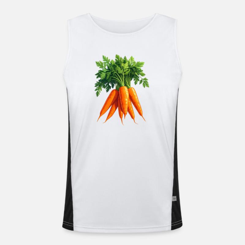 Gulerødder / Gulerødder - Funktionel kontrast tanktop til herrer  - hvid/sort
