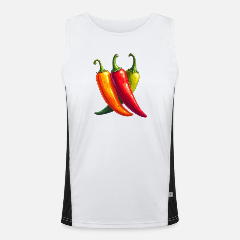 Peperoni / Paprika Funktionelles Kontrast-Tank Top für Männer 